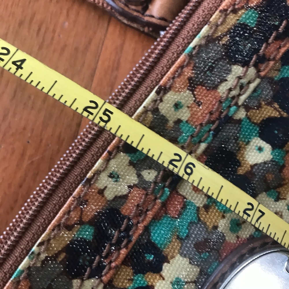 Vtg Fossil Key-Per Coated Canvas Crossbody Bag - image 8